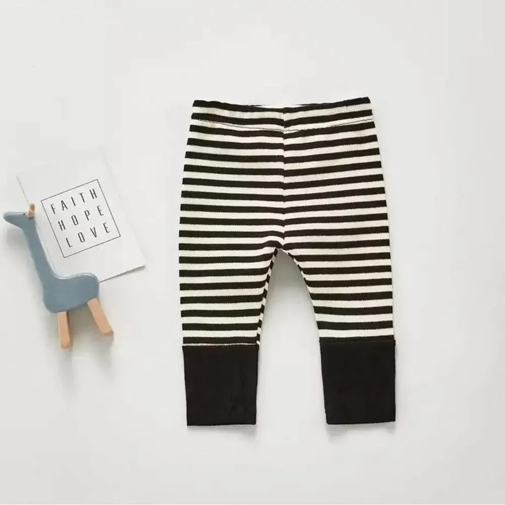 New dark gray Striped pull-on pants baby boy girl 9-12 months
